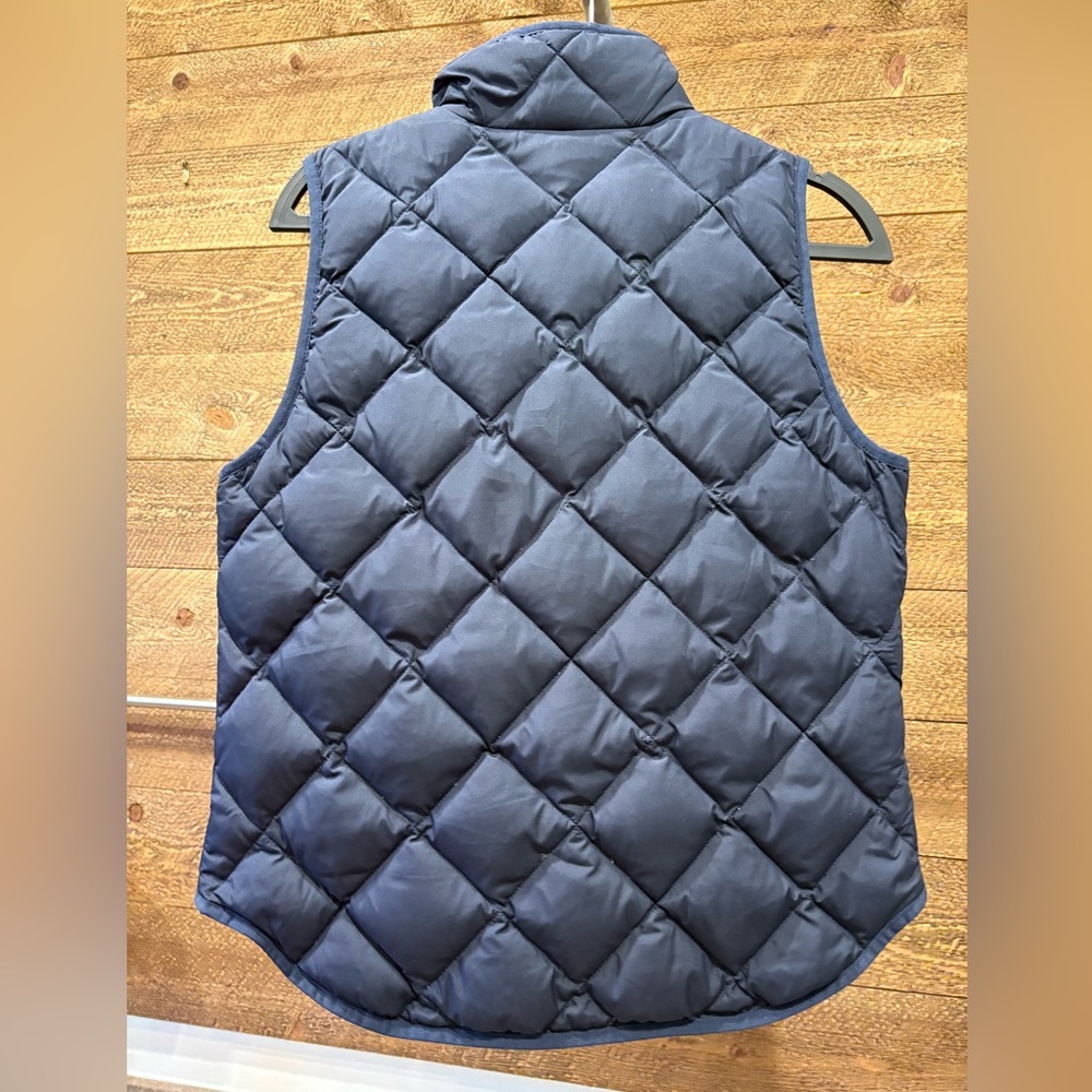J. Crew Navy Quilted Vest with Gold Details - Picture 2 of 4